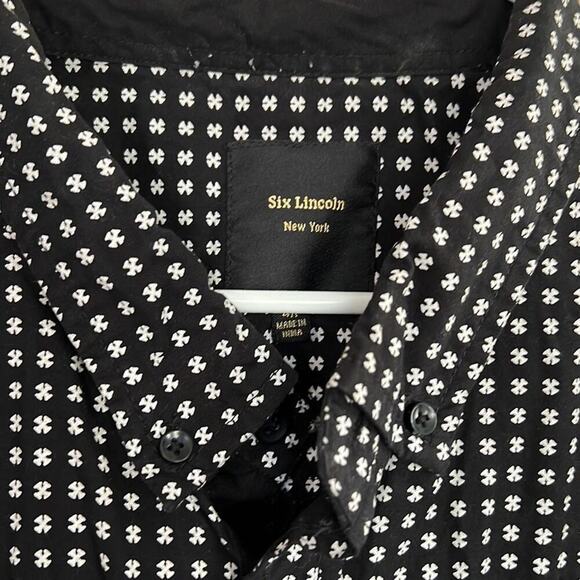 Six Lincoln men’s size 4X black and white short sleeve button down shirt - Picture 2 of 2